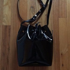 Black Patent Leather Mansur Gavriel Bucket Bag